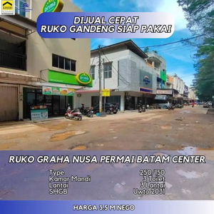 Dijual 2 Unit Ruko 3 Lantai (Gandeng) Graha Nusa Permai, Batam Center