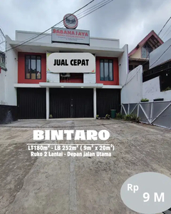 Dijual Cepat Ruko 2 Lantai Depan Jalan Utama Bintaro, Tangsel