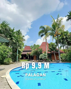 Dijual Villa Joglo Tropis dengan Kolam Renang dekat Jalan Palagan