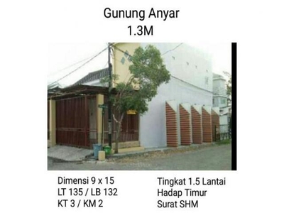 Rumah Dijual, Gunung Anyar, Surabaya, Jawa Timur