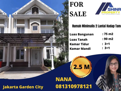 Rumah Minimalis 2 Lantai Hadap Taman di JGC, Jakarta Garden City