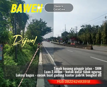 Tanah kosong pinggir jln Raya Semarang Bawen