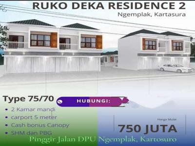 Rumah toko ngemplak Kartasura barat gentan solo