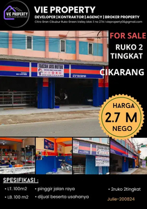 Dijual Ruko 2 Tingkat Cikarang