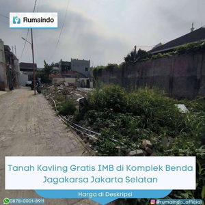 Dijual Tanah Kavling Gratis IMB di Komplek Benda Jagakarsa Jakarta