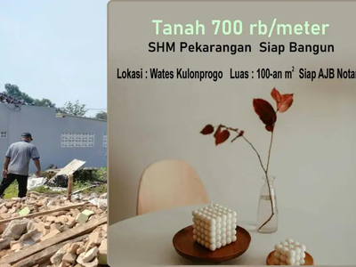 Promo Dekat Kota Wates : SHM, 100 m2, 700Rb/m2