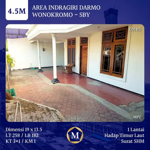 Rumah Luas Strategis Tengah Kota Indragiri Darmo Wonokromo SHM SBY