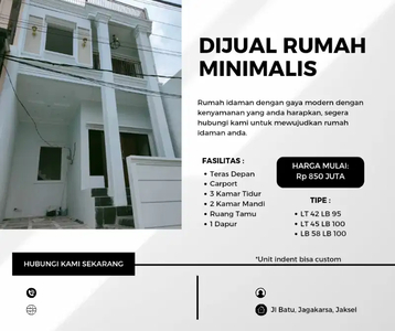 Rumah Minimalis Di Jagakarsa Jaksel Harga Dibawah 1 M SHM