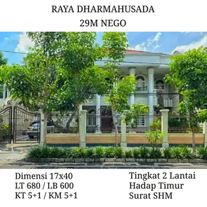 Rumah Raya Dharmahusada dkt Manyar Kertoarjo Kertajaya Gubeng MERR