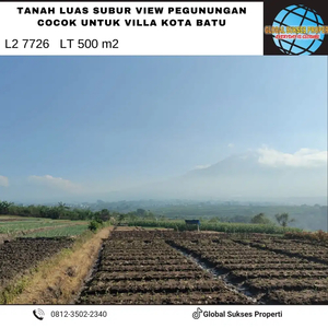 Tanah Luas Strategis View Gunung Udara Sejuk di Kota Batu