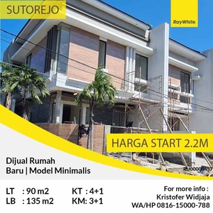 Dijual Rumah Baru Gress Model Minimalis Di Sutorejo Surabaya