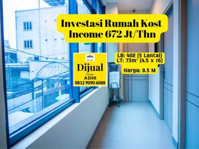 Hotel Kost Premium 23 Kamar Nett Income 672 Jtthn Di Jakarta Pusat