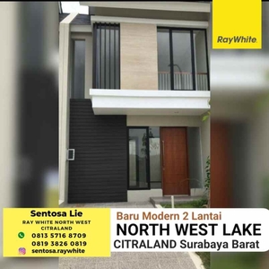 Murah Rp850 Juta Rumah Baru North West Lake Citraland Surabaya - Hgb