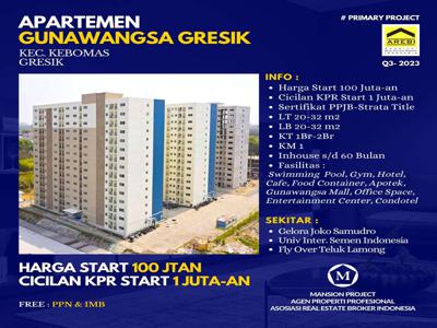 Apartemen Gunawangsa Gresik 2BR Start 100jt-an Bisa KPR Dkt Kedanyang