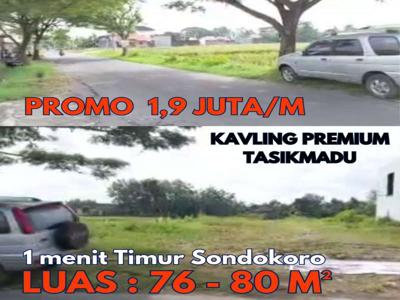 Dijual kavling di karanganyar 80m timur sondokoro