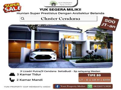 DIJUAL RUMAH CLUSTER CENDANA 1 LANTAI STRATEGIS DIKOTA MEDAN