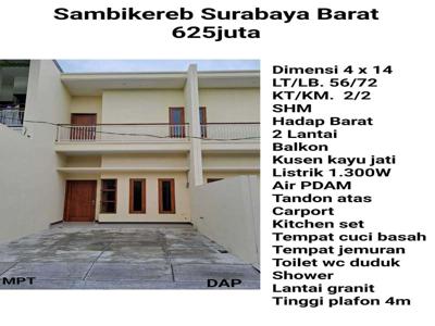 Jual Rumah Tingkat Sambikerep Surabaya Barat Dkt Alam Galaxy Lontar