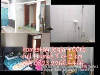 Sewa Homestay Yogyakarta AC 3KT RS Sarjito JIH Gejayan Harian Bulanan