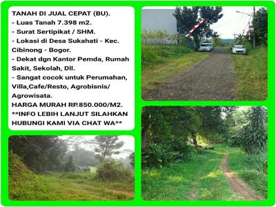 Tanah Murah 7.301m2 (Rp.850rb/m2) SHM dekat Pemda Cibinong01-Bogor.