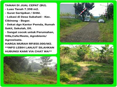 Tanah Murah 7.302m2 (Rp.850rb/m2) SHM dekat Pemda Cibinong02-Bogor.