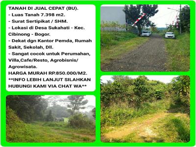 Tanah Murah 7.304m2 (Rp.850rb/m2) SHM Dekat Pemda Kab.Bogor 04.