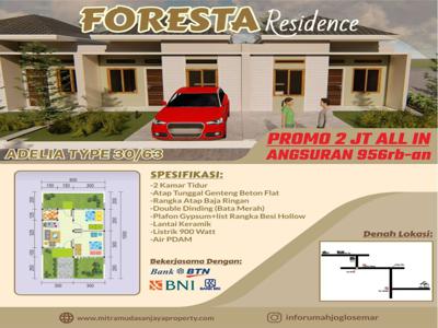 DIJUAL RUMAH SUBSIDI MURAH TYPE 30/66 (DP 2JT ALL IN) DI POLOKARTO SUKOHARJO