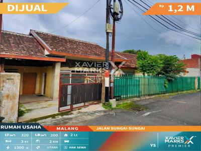 Dijual rumah usaha tengah kota di jl sungai-sungai di Celaket, Klojen