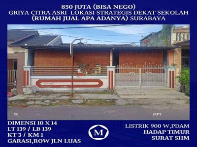 MURAH Nego Rumah Griya Citra Asri Sambikerep Surabaya Barat 1 lantai