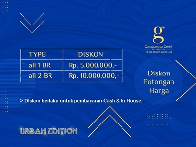 Apartemen Gunawangsa Gresik Tower C 1BR Diskon Promo Dukung Karyawan