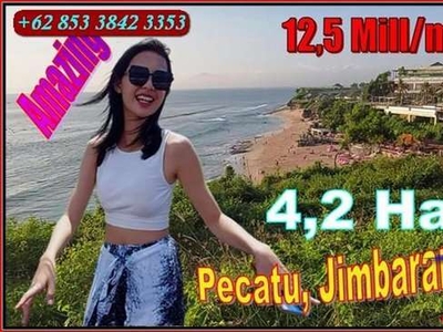 Dekat Pantai Dreamland 4,2 Ha Tanah Tebing di Pecatu