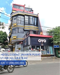 Dijual Penginapan / Hotel 50 Kamar Omzet Bagus Di Cideng Jakarta Pusat