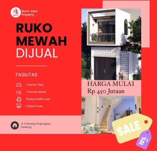 Dijual ruko 2 lantai di Soreang Bandung hot promo