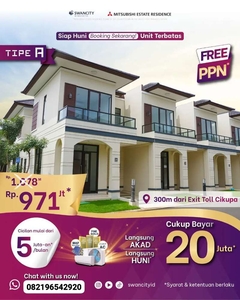 Dijual Rumah 2Lt Booking 20Juta Langsung Huni & Free 1Mobil, Tangerang