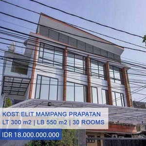 Dijual Rumah Kost Exclusive 30 Kamar Terisi penuh Di Mampang Prapatan