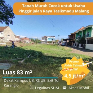 Dijual Tanah kavling Tasikmadu Luas 83 m2 Kota Malang