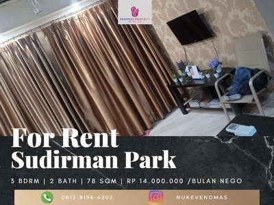 Disewakan Apartement Sudirman Park 3BR Full Furnished Lantai Rendah