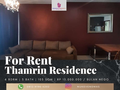 Disewakan Apartement Thamrin Residence 3BR+1 Full Furnished