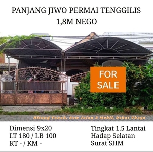 Jual Rumah Murah Panjang Jiwo Permai Tenggilis Dkt Semolowaru Rungkut