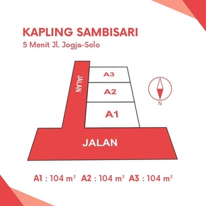 Jual Tanah Area Tol Jogja; Tanah Kalasan Siap Bangun, SHM Valid