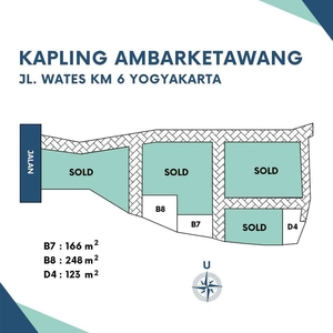 Kapling Tepi Jalan Ambarketawang; 5 Menit Exit Tol Gamping, Siap Ajb