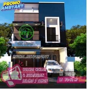 Promo KPR Dp 0% dan subsidi 3 tahun rumah 2LT di GDC Depok