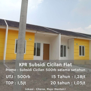 Promo Rumah Subsidi di Maja, 2 jt all in sampai STK, cicilan flat 1 jt
