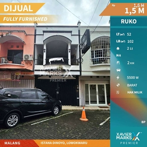 Ruko Terawat 2 Lantai Strategis Dijual di Istana Dinoyo, Malang