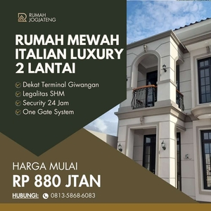 Rumah 2 Lantai Konsep Italian Luxury Modern di Yogya Selatan 800JTAN