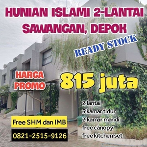 Rumah 2-lantai Ready Stock dalam Cluster Islami di Sawangan, Depok