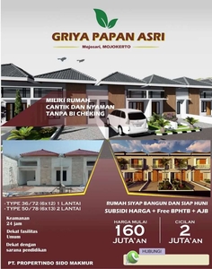 Rumah Griya Papan Asri di MOJOSARI bisa kredit tanpa KPR Bank lgsg ACC