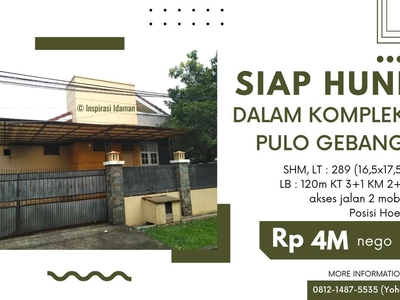 Rumah Hoek Siap Huni 289 mtr Pulo Gebang Jakarta Timur