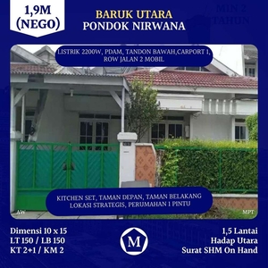 Rumah Pondok Nirwana Surabaya 1.9M Nego Hadap Utara Lokasi Strategis