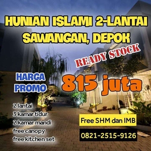 Rumah Ready Stock dalam Cluster Islami di Sawangan, Depok, Free SHM