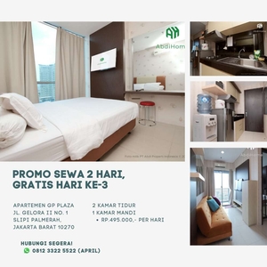 Sewa Harian Apartemen Gp Plaza Jakarta Barat – 2 Bedroom Furnished